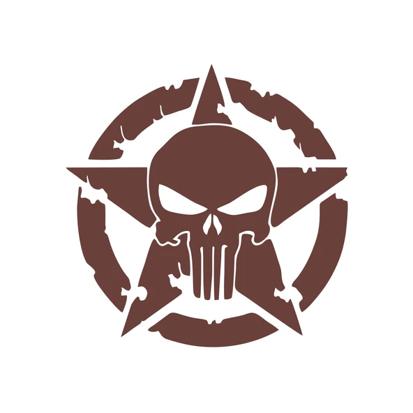 Yıldız Punisher Kurukafa Sticker 17x17 Cm Kahverengi ürün görseli 1