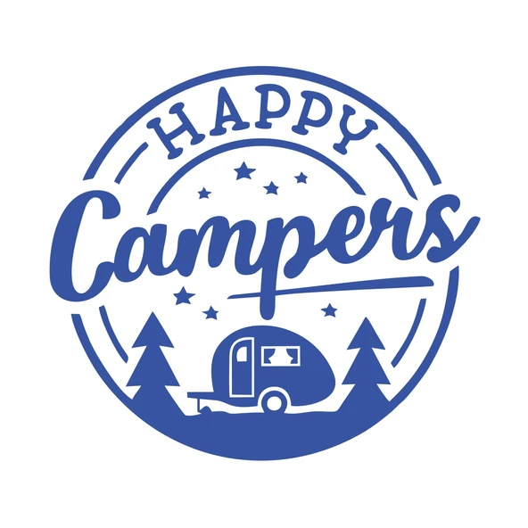 Happy Campers Sticker 17x17 Cm Mavi ürün görseli 1