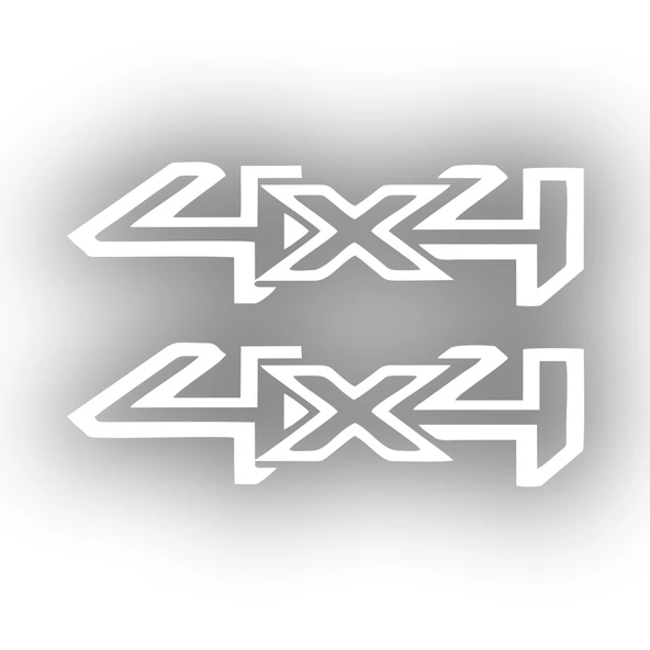 4x4 Sticker 2 Adet  17x17 Cm Beyaz ürün görseli 1