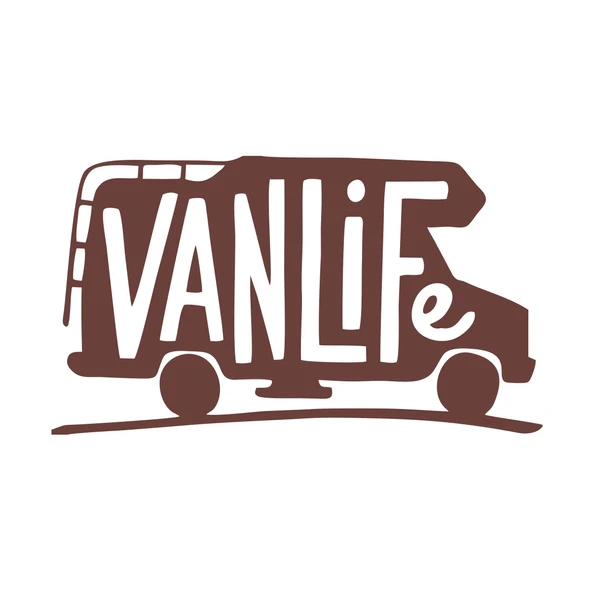 Vanlife Sticker 17x17 Cm Kahverengi ürün görseli 1