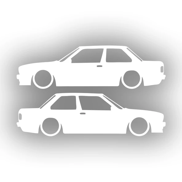 Basık Bmw E30 Sticker 17x17 Cm Beyaz ürün görseli 1