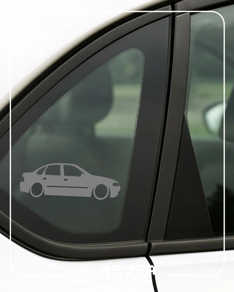 Basık Opel Vectra Sticker 17x17 Cm Gri - Resim 4