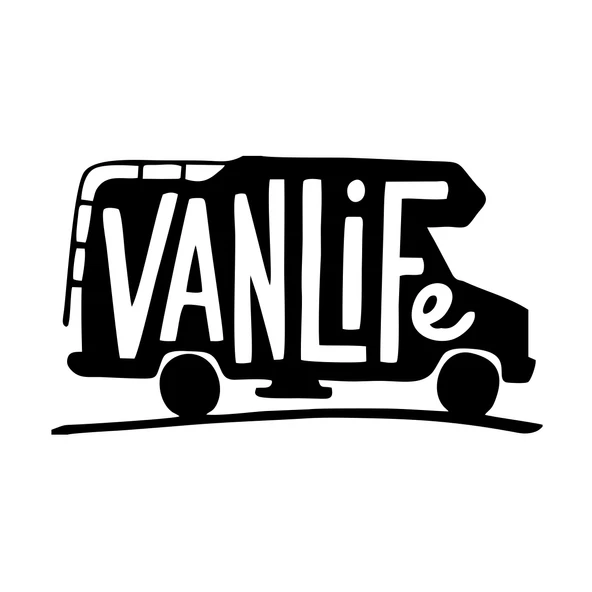 Vanlife Sticker 17x17 Cm Siyah ürün görseli 1