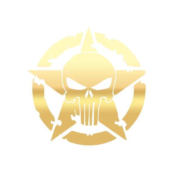 Yıldız Punisher Kurukafa Sticker 17x17 Cm Gold ürün görseli 1