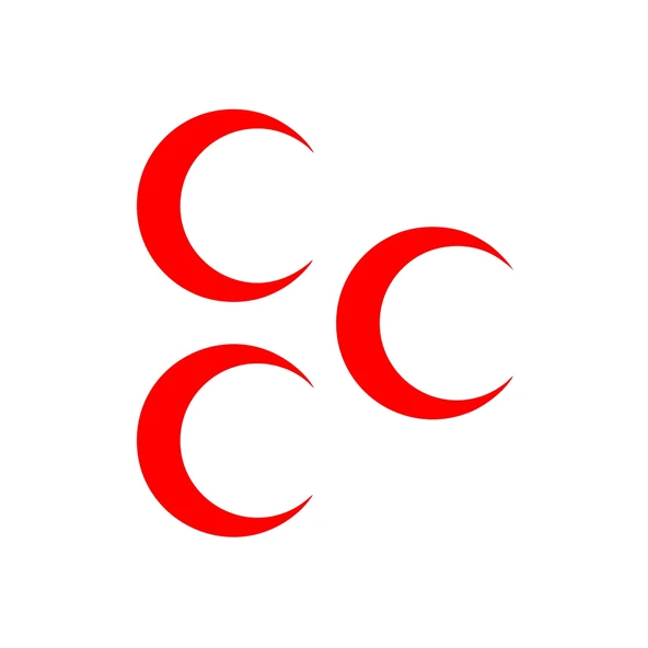 Üç Hilal Sticker 17x17 Cm Kırmızı ürün görseli 1