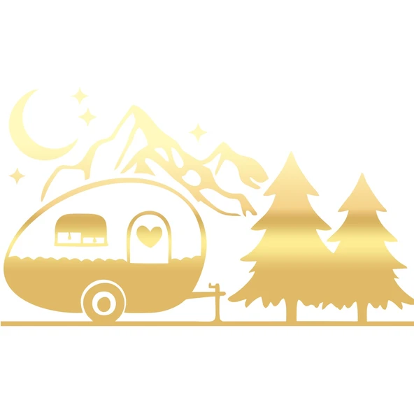 Karavan Dağlar Sticker 17x17 Cm Gold ürün görseli 1
