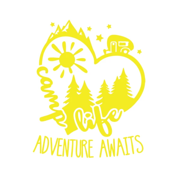 Camp Life Sticker 17x17 Cm Sarı ürün görseli 1