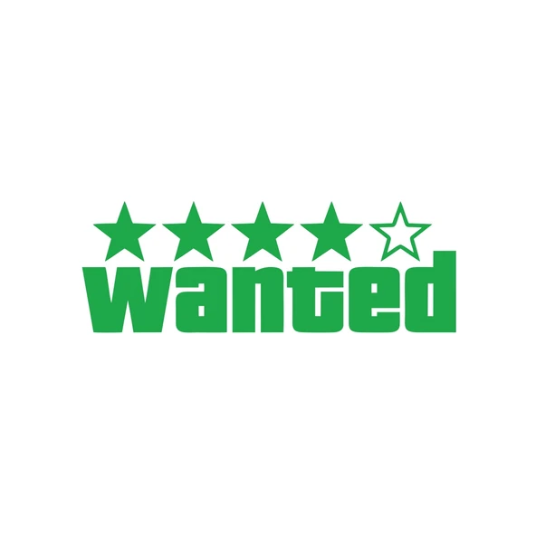 Wanted Sticker 17x17 Cm Yeşil ürün görseli 1