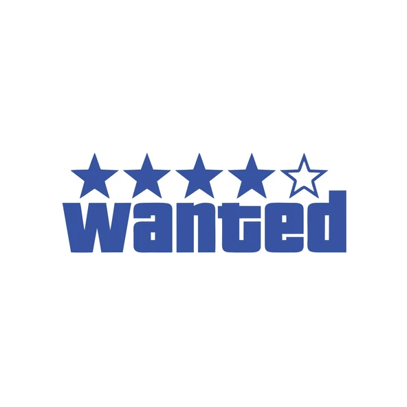 Wanted Sticker 17x17 Cm Mavi ürün görseli 1