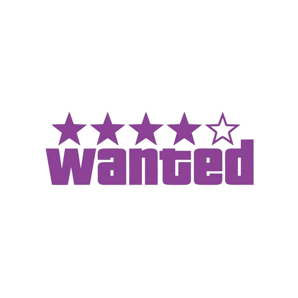 Wanted Sticker 17x17 Cm Mor ürün görseli 1