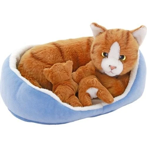 Animals Of The World Sepette Yavrulu Kedi Peluş Oyuncak ürün görseli 1