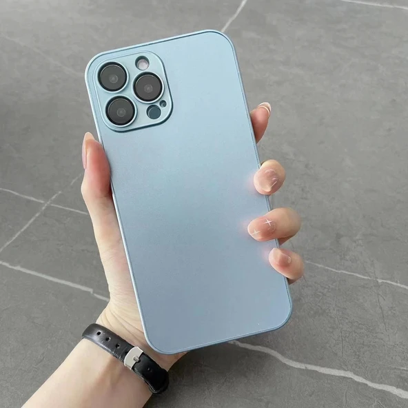İphone 14 Plus Mat Elektro Cam Telefon Kılıfı - Resim 4