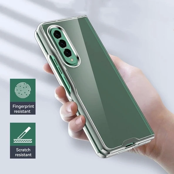 Samsung Galaxy Z Fold 3 Sert Kristal Telefon Kılıfı Koruma Kılıf - Şeffaf ürün görseli 1