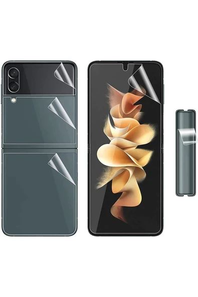 Samsung Z Flip 5 ile Uyumlu Ön & Arka Full Body Esnek Nano Çizilmez Ekran Koruyucu ürün görseli 1