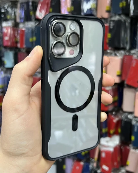 İphone 15 Pro Max T-Max MagSafe Uyumlu Siyah Silikon Kılıf ürün görseli 1