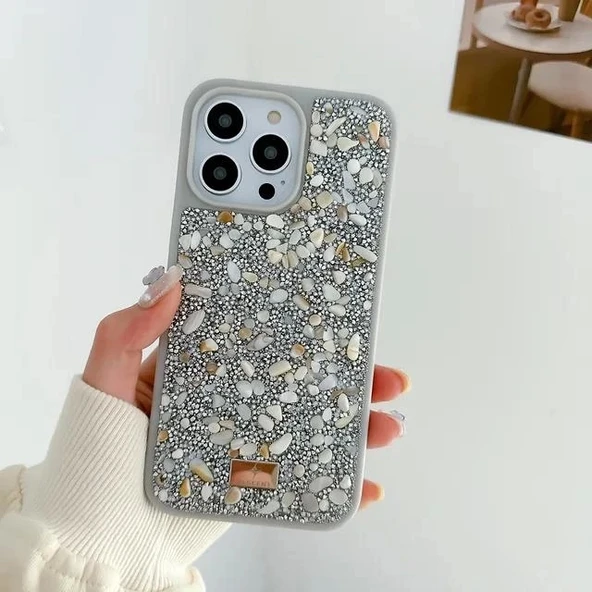 İphone 14 Pro Sw Taşlı Premium Lüx Silikon Cep Telefonu Kılıfı ürün görseli 1
