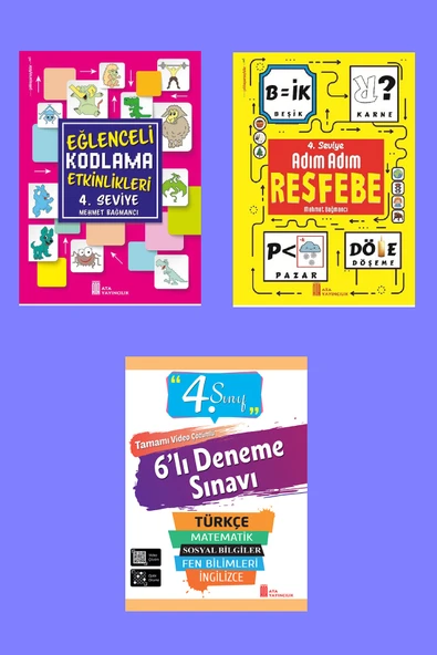 4.Sınıf Eğlenceli Kodlama+Resfebe+6 lı Deneme Sınavı ürün görseli 1