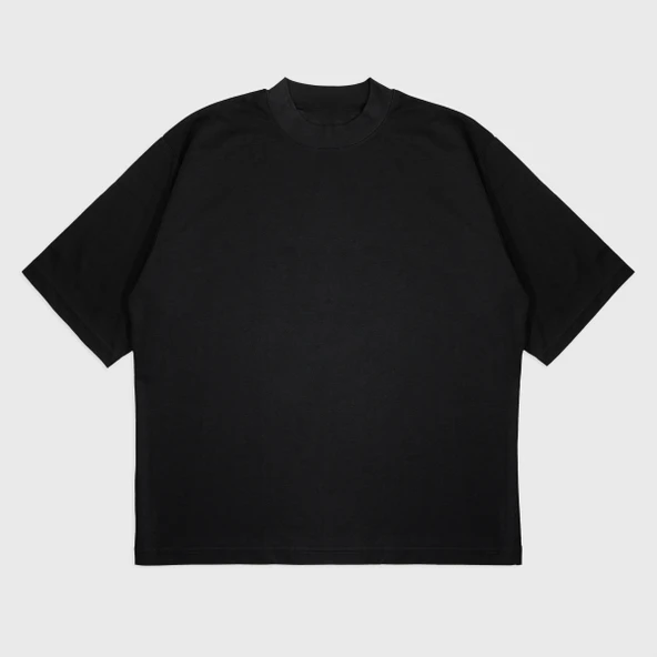 Oversize 'Behınd' Baskılı Bisiklet Yaka T-Shırt - Resim 2