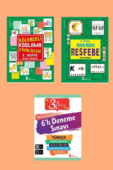 3.Sınıf Eğlenceli Kodlama+Resfebe+6lı Deneme Sınavı ürün görseli 1