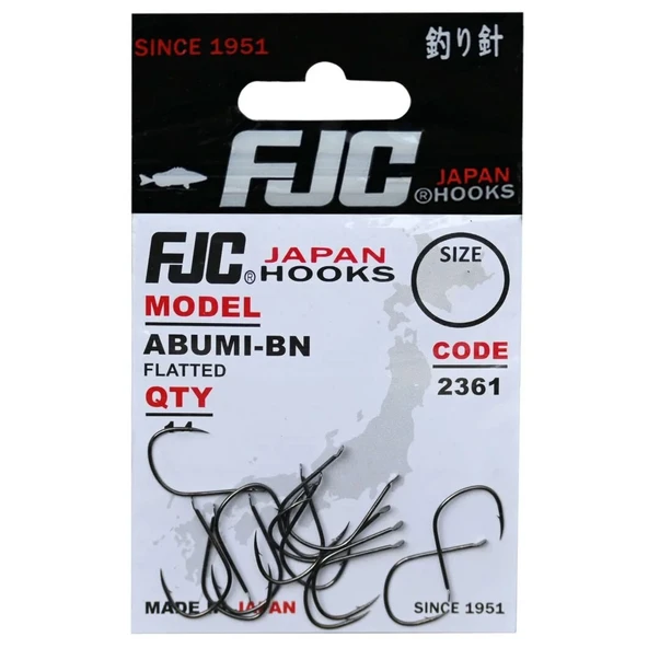 FjC FJC2361 Abumi Black Nickel Tekli Olta İğnesi  8 No - 17 Adet ürün görseli 1