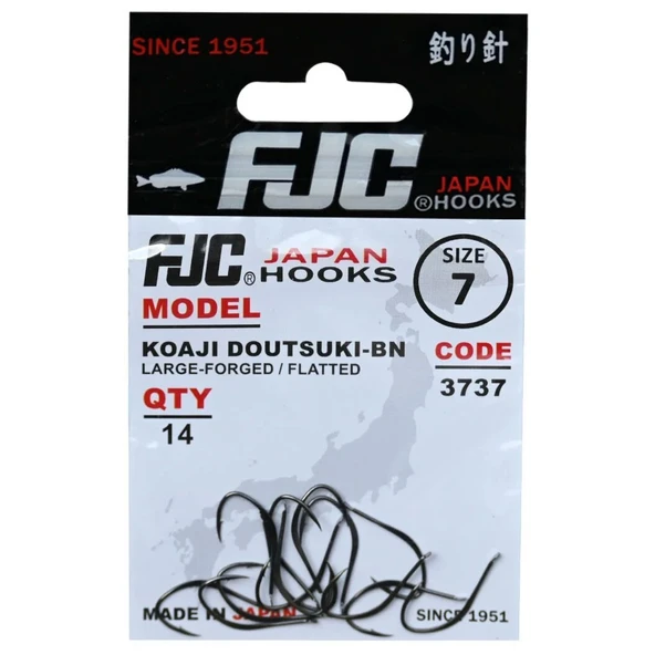 FJC FJC3737 Koaji Doutsuki Black Nickel Tekli Olta İğnesi  12 No - 17 Adet ürün görseli 1