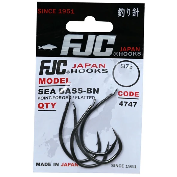 FJC FJC4747 Sea Bass Black Nickel Olta İğnesi  2/0 No - 5 Adet ürün görseli 1