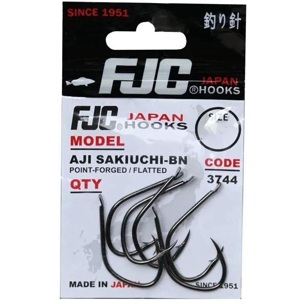 FJC FJC3744 Aji Sakiuchi Black Nickel Tekli Olta İğnesi  1 No - 10 Adet ürün görseli 1