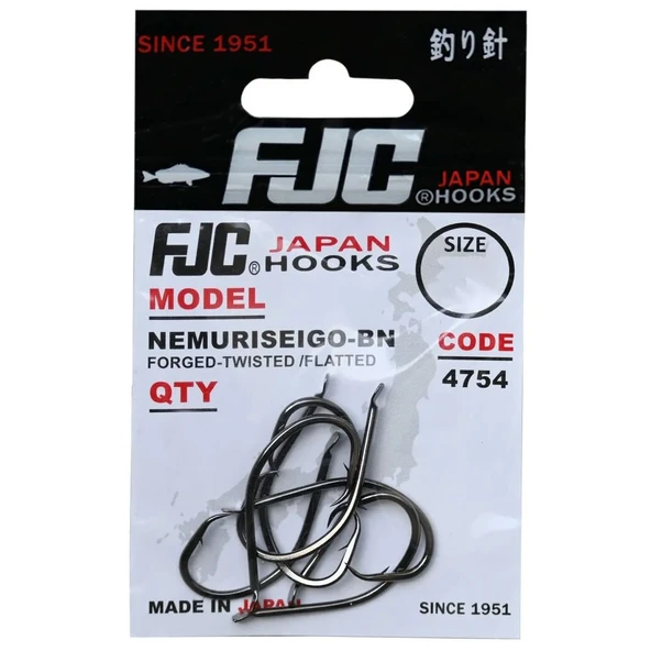 FJC FJC4754 Nemuri Seigo Black Nickel Çengel Olta İğnesi  3 No - 12 Adet ürün görseli 1