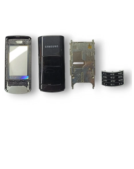 Samsung S7350 Kasa Samsung Galaxy S7350 Uyumlu Siyah Renk Orta Kasa Ön Arka Kapak Tuş Takımı ürün görseli 1