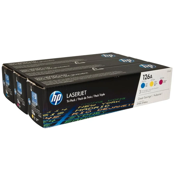 HP 126A Mavi-Kırmızı-Sarı 3lü Takım Toner CF341AM CE311A-CE312A-CE313A ürün görseli 1