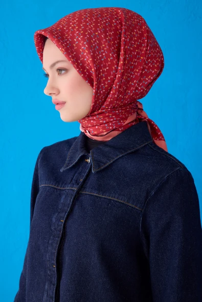 Saf İpek Eşarp 4128D (Twill İpek) - Resim 3