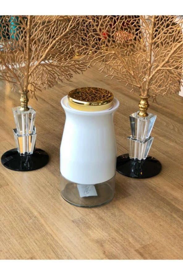 Sembol Silidir 20 cm Kavanoz White-Gold KITCHENART-115 ürün görseli 1