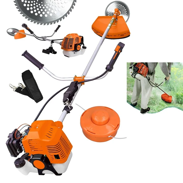 prohummer PH276 58cc 11000 Rpm Yan Tipi Benzinli Ot Çalı Çim Biçme Tırpanı (Turuncu) ürün görseli 1