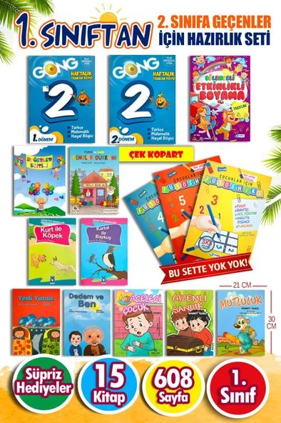 1.Sınıftan 2.Sınıfa Geçenler İçin Yaz Tatili Kitabı Tekrar Seti - 15 Kitap ürün görseli 1