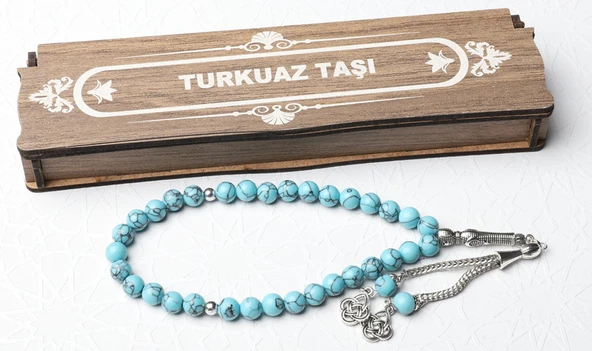 KUTULU 33 LÜ TESBİH TURKUAZ TAŞI ürün görseli 1