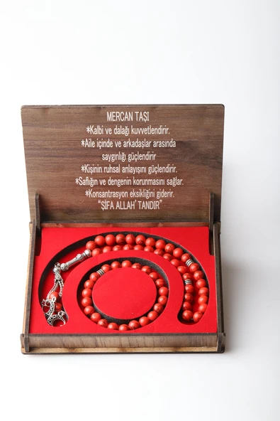 KUTULU 33 LÜ TESBİH BİLEKLİK SETİ MERCAN ürün görseli 1