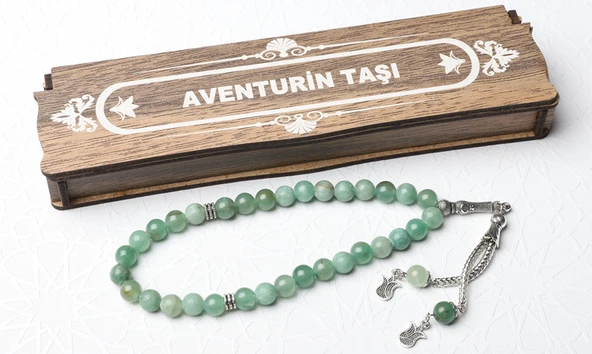 KUTULU 33 LÜ TESBİH AVENTURİN TAŞI ürün görseli 1