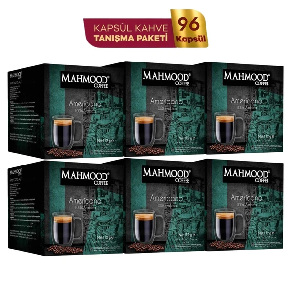Mahmood Coffee Americano Kapsül Tanışma Paketi Dolce Gusto Uyumlu Kapsül Kahve Fırsat Paketi 16 Adet X 6 Paket ürün görseli 1