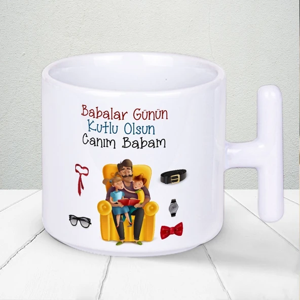 Babalar Günün Kutlu Olsun Canım Babam Yazılı Çay Kahve Seven Babalar İçin Mükemmel Hediyelik T Kupa Bardak ürün görseli 1