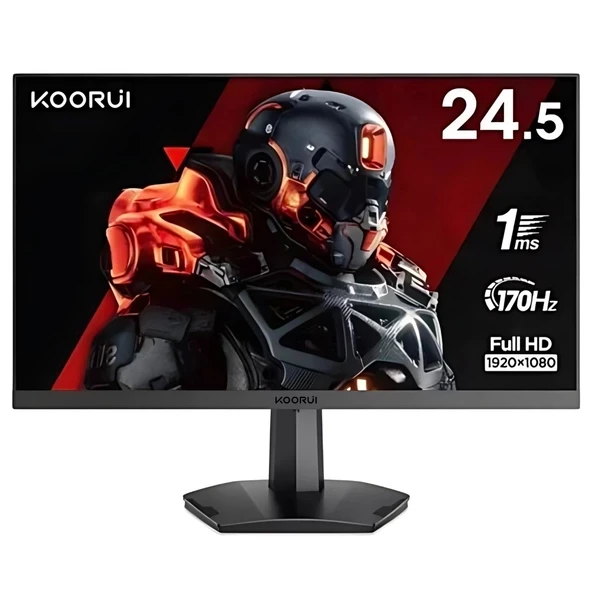 Koorui 24.5" 25E3A 1ms 170Hz HDMI, DisplayPort FreeSync VESA 1080p Gaming Siyah Monitör ürün görseli 1