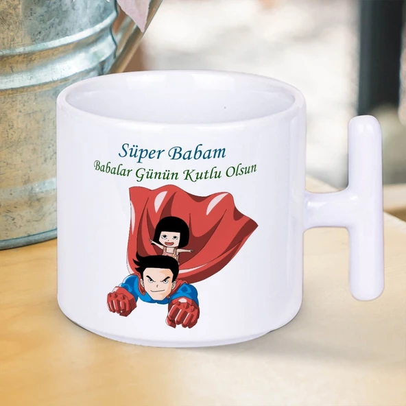 Süper Babam Babalar Günün Kutlu Olsun Baskılı T Kupa Bardak Kahve Çay Seven Babalara Muhteşem Hediyelik T Kupa ürün görseli 1