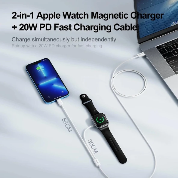 Joyroom Type-C İphone Watch 2İN1 Manyetik Şarj - Resim 2