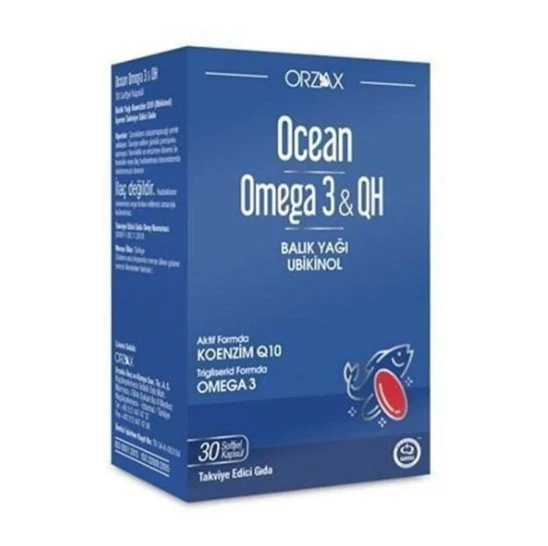 Orzax Ocean Omega 3 & QH Takviye Edici Gıda 30 Kapsül ürün görseli 1