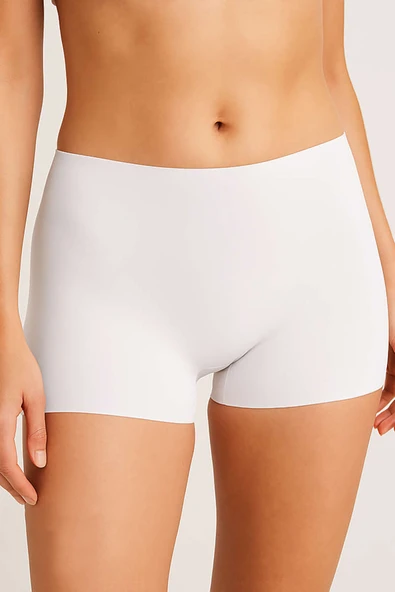 Ekru Lazer Kesim İz Yapmaz Short ürün görseli 1