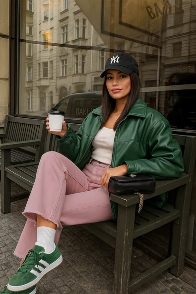Kadın Paçası Püskül Detaylı Jean Pantolon Pembe ürün görseli 1