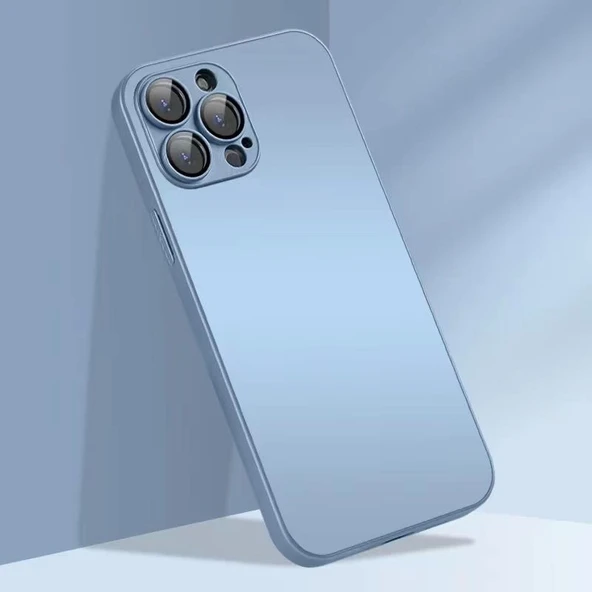 İphone 14 Plus Mat Elektro Cam Telefon Kılıfı - Resim 2