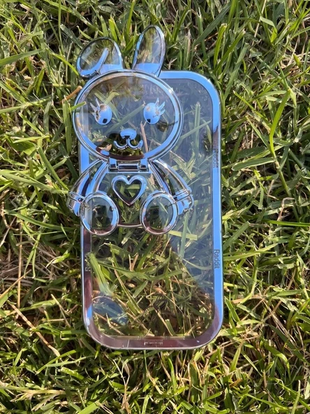 İphone 14 Plus Stantlı Rabbit Silikon Telefon Kılıfı - Resim 4