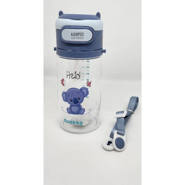 Taros Taros Quokka 450ml Mavi Pipetli Askılı Matara ürün görseli 1