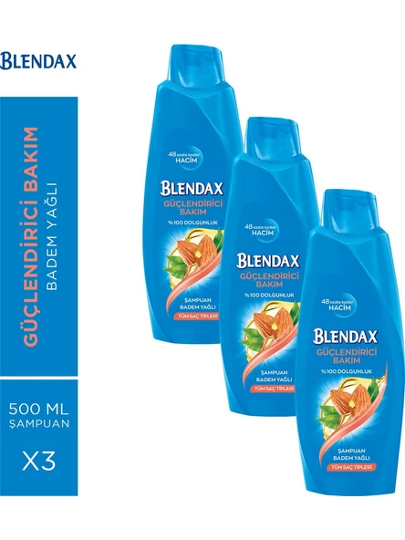 Blendax Güçlendirici Bakım Badem Yağlı Şampuan 500 Ml X 3 Adet ürün görseli 1