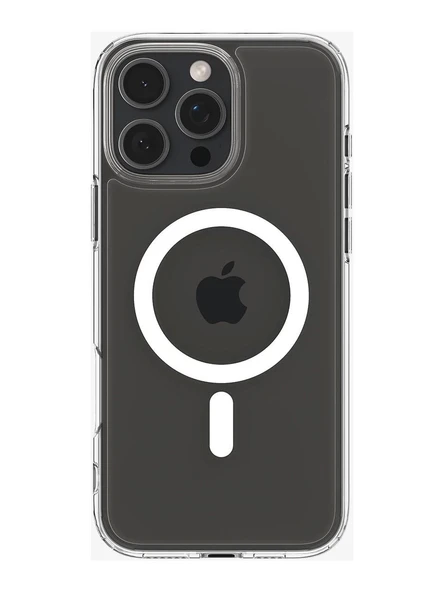 iPhone 16 Pro Kılıf Crystal MagSafe Özellikli Şeffaf - Resim 2